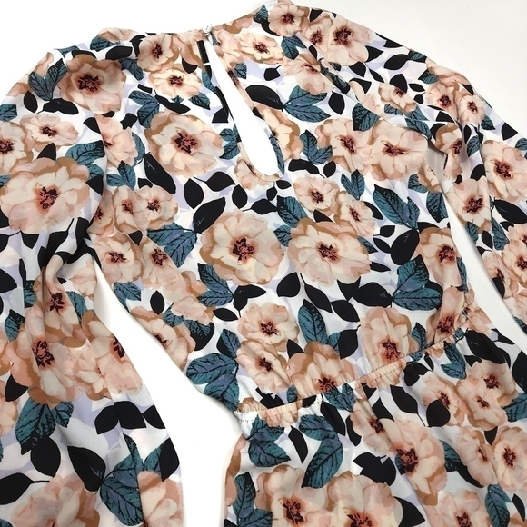 New Show Me Your Mumu Green Pink Floral Romper Sz S - Picture 12 of 14